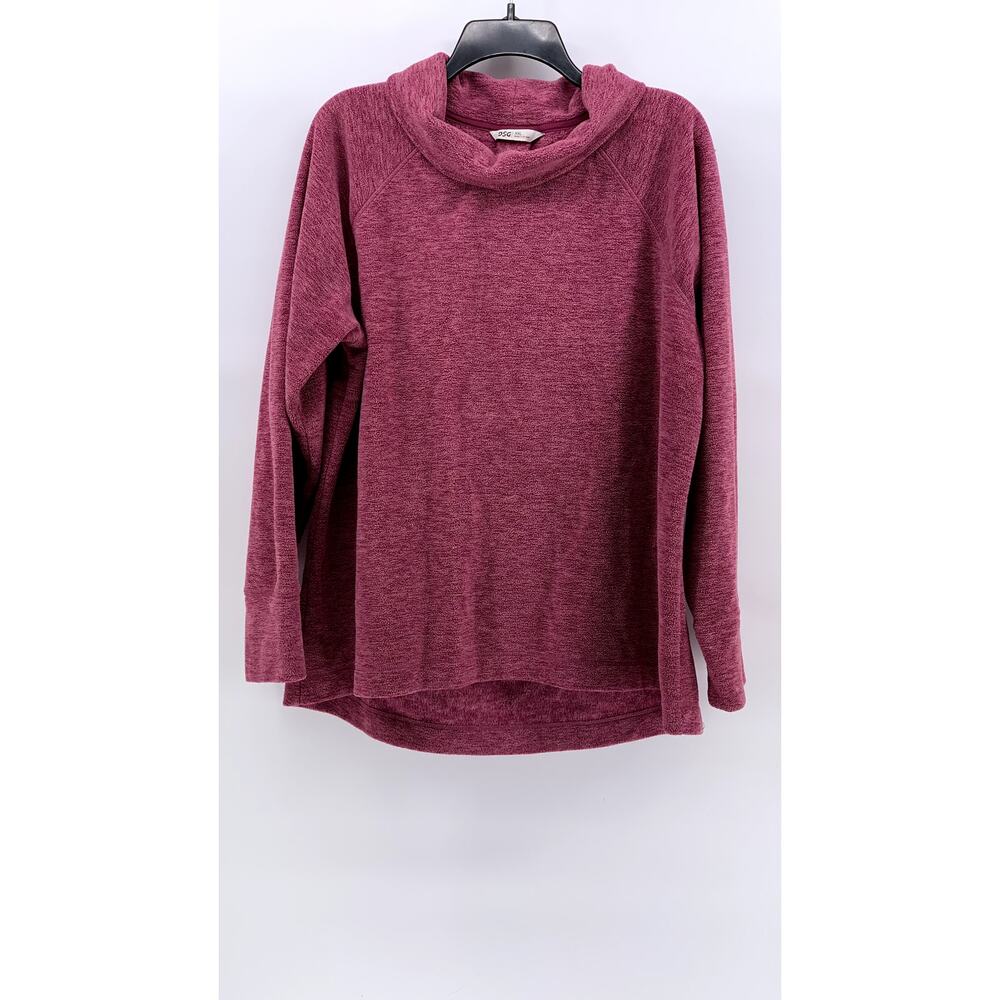 DSG Women's Red Cowl-Neck Fleece Pullover Sweater SZ 2XL